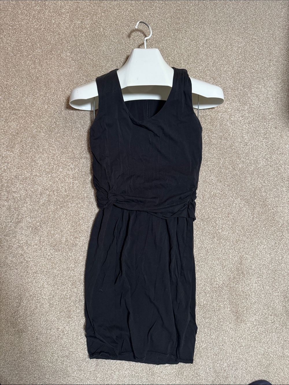 Classic Black Sleeveless Knot-Waist Dress
